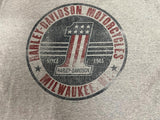 VTG Made in USA Harley Davidson Milwaukee WI Gray Logo T-Shirt Mens Sz L