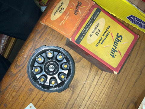 Vintage Shurhit Ignition Repair Parts "C-12" Distributor Cap In Original Box