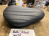 Ribbed Solo Seat Harley Chopper Custom W front mount Black Hardtail rigid 10x12