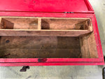 vtg Antique Heavy Duty red wooden Carpenters Tool Box 35X11 workers chest