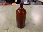vtg antique Amber glass cork top clorox 16oz bleach bottle