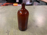 vtg antique Amber glass cork top clorox 16oz bleach bottle