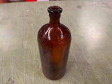 vtg antique Amber glass cork top clorox 16oz bleach bottle
