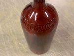 vtg antique Amber glass cork top clorox 16oz bleach bottle