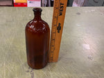 vtg antique Amber glass cork top clorox 16oz bleach bottle