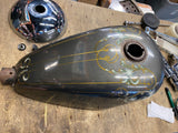 Vtg Old Skool Paint Sportster Chopper Gas Tank Gold Leaf Harley 70's Panhead