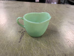 Vintage Jadeite Green Fire-King Oven Ware Creamer USA Jane Ray Ribbed
