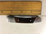 Vtg buck 503 folding pocket knife lock back with leather belt pouch made in USA