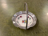 vtg 1950s made in USA Farber & Shlevin wrought Aluminum ceramic serving bowl