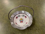 vtg 1950s made in USA Farber & Shlevin wrought Aluminum ceramic serving bowl