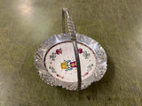 vtg 1950s made in USA Farber & Shlevin wrought Aluminum ceramic serving bowl