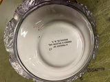 vtg 1950s made in USA Farber & Shlevin wrought Aluminum ceramic serving bowl