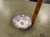 vtg 1950s made in USA Farber & Shlevin wrought Aluminum ceramic serving bowl