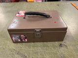 vtg Rockway Metal Prod Corp black handled metal cash box