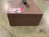 vtg Rockway Metal Prod Corp black handled metal cash box
