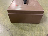 vtg Rockway Metal Prod Corp black handled metal cash box