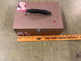 vtg Rockway Metal Prod Corp black handled metal cash box