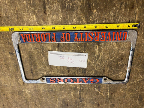 florida gators license plate frame vtg Metal 1970's Hot Rod Muscle car Old skool