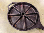vtg Made in USA Lodge #8CB Cast Iron Cornbread Skillet