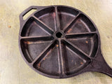 vtg Made in USA Lodge #8CB Cast Iron Cornbread Skillet
