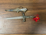 VTG Lions Pride Silver Dragon Ceremonial Dagger Decorative Sheathed Collectable