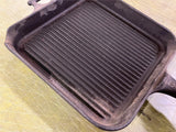 vtg 1960s Bistro Cast Iron slanted Grill skillet pan heavy duty