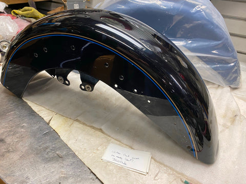 Black Blue Metalflake Front Fender Harley Ultra Class FLH 2014^ OEM Bagger Glide
