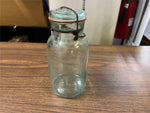 VTG Antique Pat. Jan 5 1875 Trade Mark Lightning Aqua Pint Wire Pail Fruit Jar