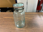 VTG Antique Pat. Jan 5 1875 Trade Mark Lightning Aqua Pint Wire Pail Fruit Jar