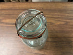 VTG Antique Pat. Jan 5 1875 Trade Mark Lightning Aqua Pint Wire Pail Fruit Jar
