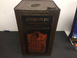 vintage hercules steam distilled wood turpentine 5 gallon can advertising