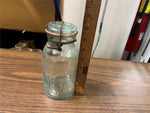 VTG Antique Pat. Jan 5 1875 Trade Mark Lightning Aqua Pint Wire Pail Fruit Jar