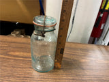 VTG Antique Pat. Jan 5 1875 Trade Mark Lightning Aqua Pint Wire Pail Fruit Jar