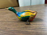 Vintage Mid Century 1950s Tin Litho Windup Inakita Duck Goose Toy Made in Japan