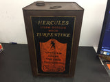 vintage hercules steam distilled wood turpentine 5 gallon can advertising