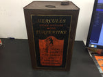 vintage hercules steam distilled wood turpentine 5 gallon can advertising