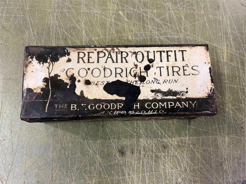 vtg Antique made in USA  Goodrich tires Repair Outfit tin box