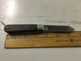 Vtg Kutmaster 2 blade pocket knife Utica NY USA K brown plastic woodgrain handle