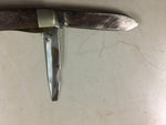 Vtg Kutmaster 2 blade pocket knife Utica NY USA K brown plastic woodgrain handle