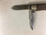 Vtg Kutmaster 2 blade pocket knife Utica NY USA K brown plastic woodgrain handle