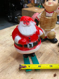 Vtg 1950s ROSBRO Santa on Skiis Hard Plastic Candy Container Toy Deco Nice!