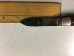 Vtg Kutmaster brown plastic woodgrain handle 2 blade pocket knife Utica NY USA