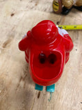 Vtg 1950s ROSBRO Santa on Skiis Hard Plastic Candy Container Toy Deco Nice!