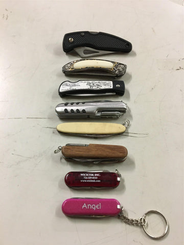 Lot 8 folding pocket knives made in China survival camping hunting
