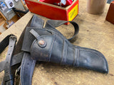 WM Brown Set Holsters Leather Cowboy Left right Revolver Vtg Gunfighter Butler p
