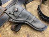WM Brown Set Holsters Leather Cowboy Left right Revolver Vtg Gunfighter Butler p