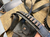 WM Brown Set Holsters Leather Cowboy Left right Revolver Vtg Gunfighter Butler p