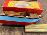 Vtg Aristo Craft Wood Boat Model Battery Powered Japan Orig box 9 1/2" Speedster