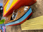 Vtg Aristo Craft Wood Boat Model Battery Powered Japan Orig box 9 1/2" Speedster