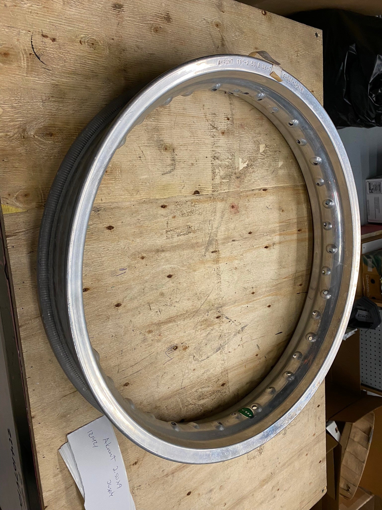 NOS Akront Wheel Rim Aluminum 2.50x19 36 Hole Cafe Racer